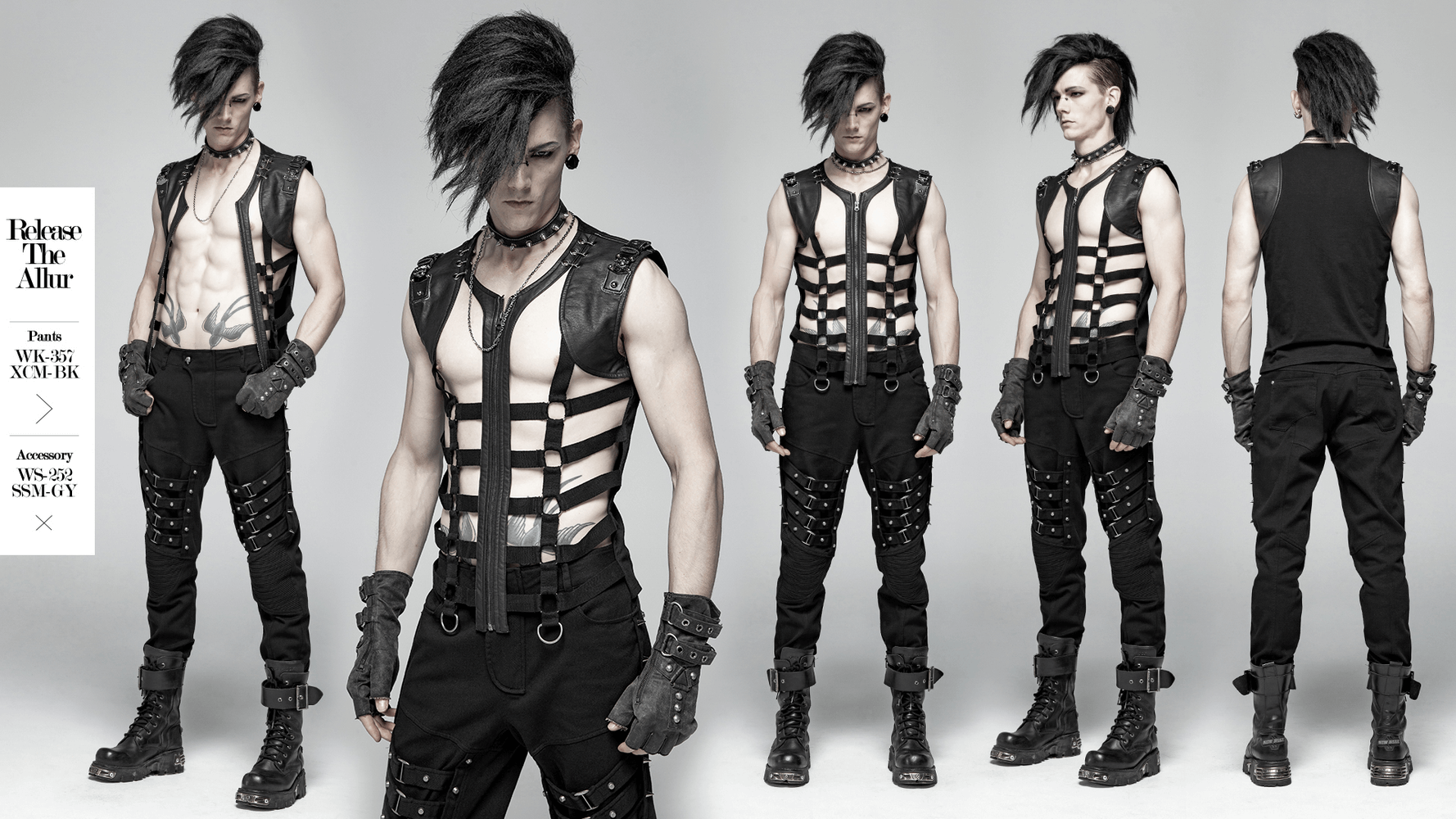 Chic Black Skeleton Vest with Stylish Punk Detail