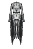 Chic Flare-Sleeve Long Lace Cape for Elegant Women