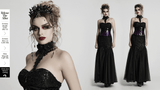 Chic Gothic Black Crystal Headband Featuring Tassel Accents