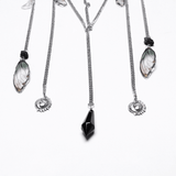 Chic Gothic Black Crystal Headband Featuring Tassel Accents