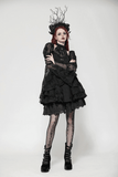 Chic Gothic Mini Dress with Delicate Butterfly Details
