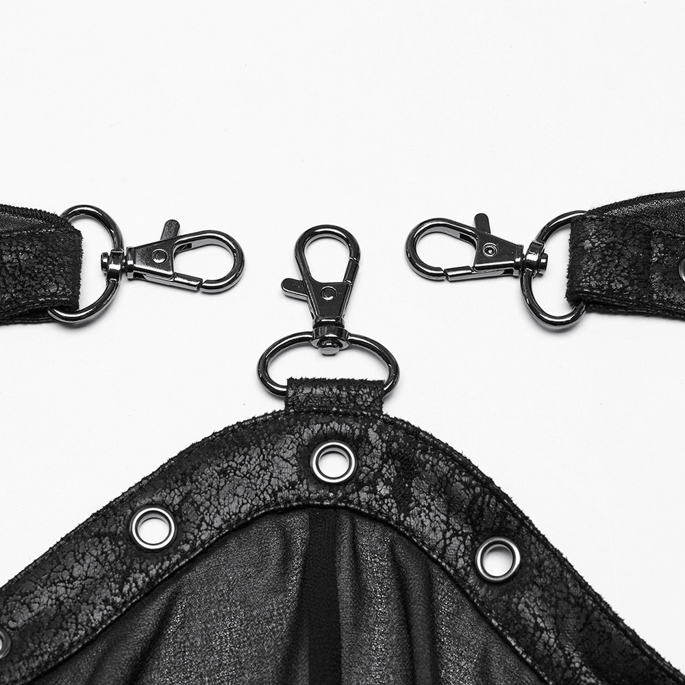 Chic Gothic Shorts with Removable Chiffon Cape Detail