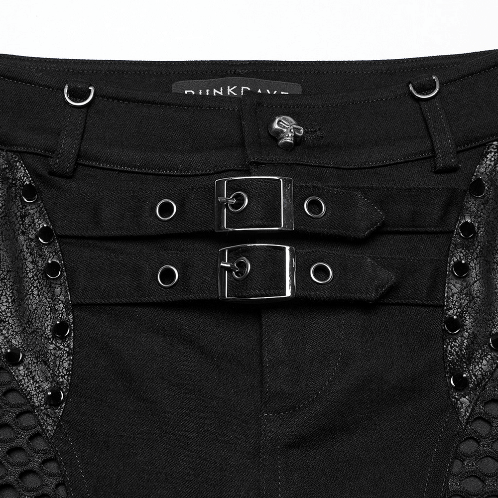 Chic Gothic Shorts with Removable Chiffon Cape Detail