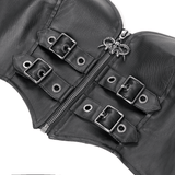 Chic Halter Corset Top with Buckle Straps and Zipper Front
