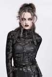 Chic Halter Corset Top with Buckle Straps and Zipper Front