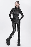 Chic Halter Corset Top with Buckle Straps and Zipper Front