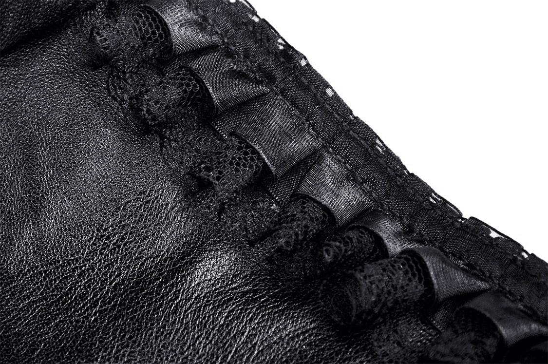 Chic Leather Dress with Ruffled Layers and Belt