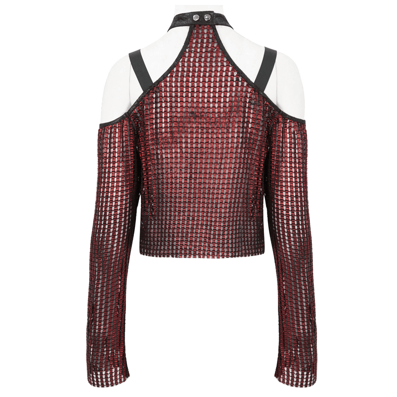 Chic Off-Shoulder Halter Top with Pentagram And Buckle
