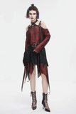 Chic Off-Shoulder Halter Top with Pentagram And Buckle