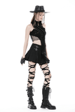 Chic Pleated Mini Skirt featuring Punk Rock Buckle Accents