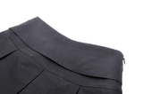 Chic Pleated Mini Skirt featuring Punk Rock Buckle Accents