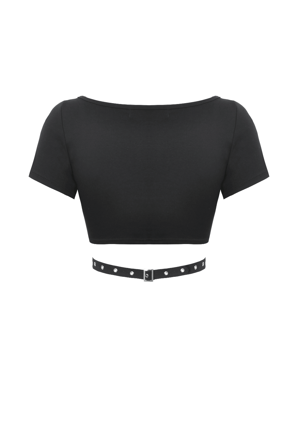 Chic Punk Women's Crop Top with Metallic Details