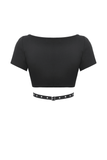Chic Punk Women's Crop Top with Metallic Details