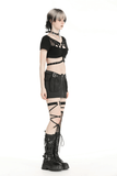 Chic Punk Women's Crop Top with Metallic Details