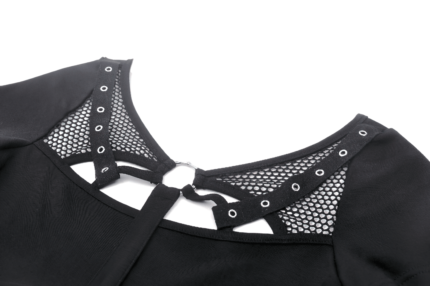 Chic Punk Women's Crop Top with Metallic Details