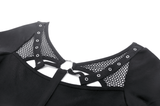 Chic Punk Women's Crop Top with Metallic Details