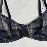 Chic Sheer Mesh Lingerie Set with Garter Belts and Gloves - EVE's SECRETS