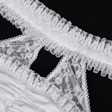 Chic White Halter Dress for Women with Ruffle Accents