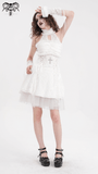 Chic White Halter Dress for Women with Ruffle Accents