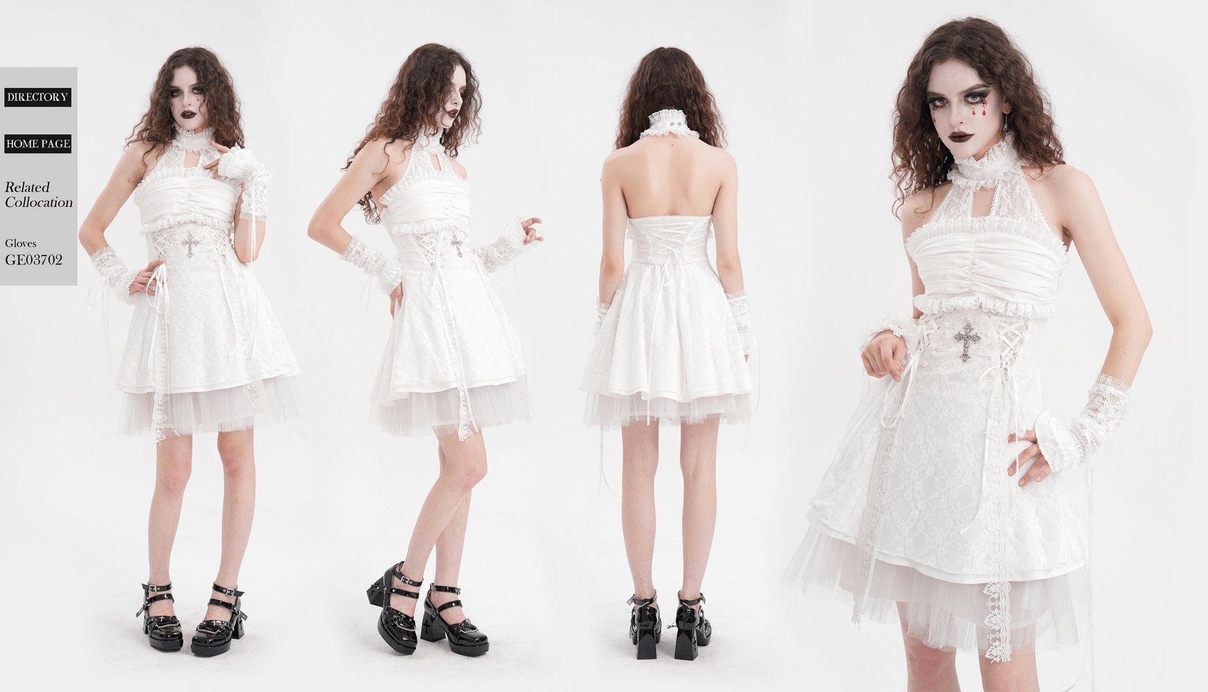 Chic White Halter Dress for Women with Ruffle Accents