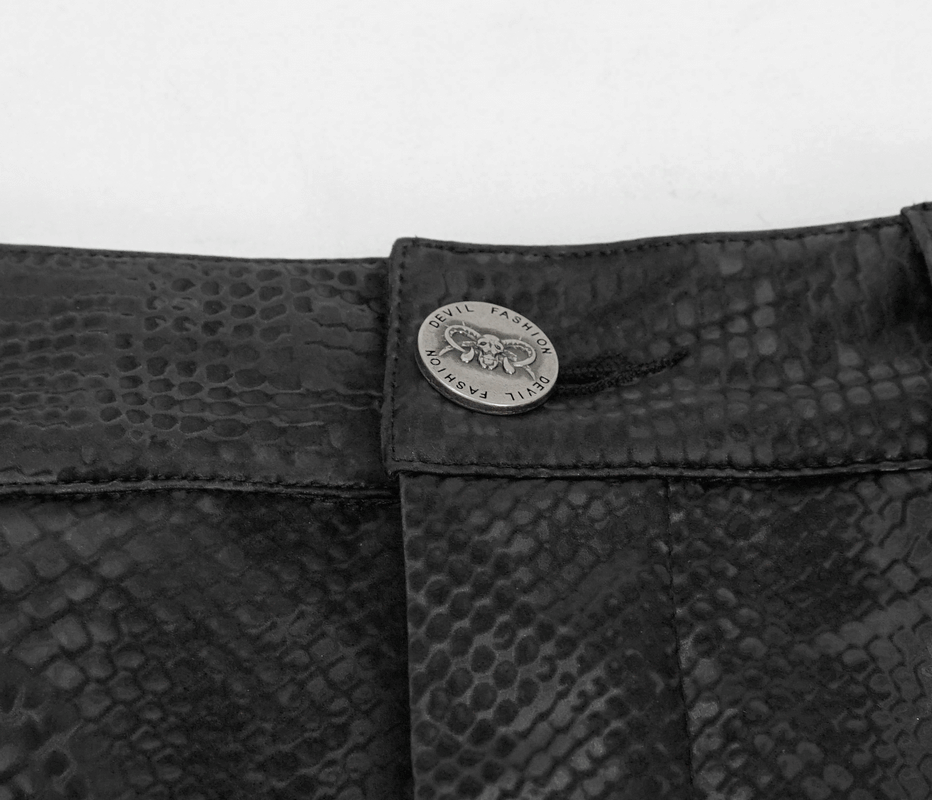 Chic Women's Snakeskin Mini Skirt in Punk Style