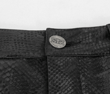 Chic Women's Snakeskin Mini Skirt in Punk Style