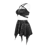 Chic Women's Swimsuit with Skirt and Star-Shaped Straps