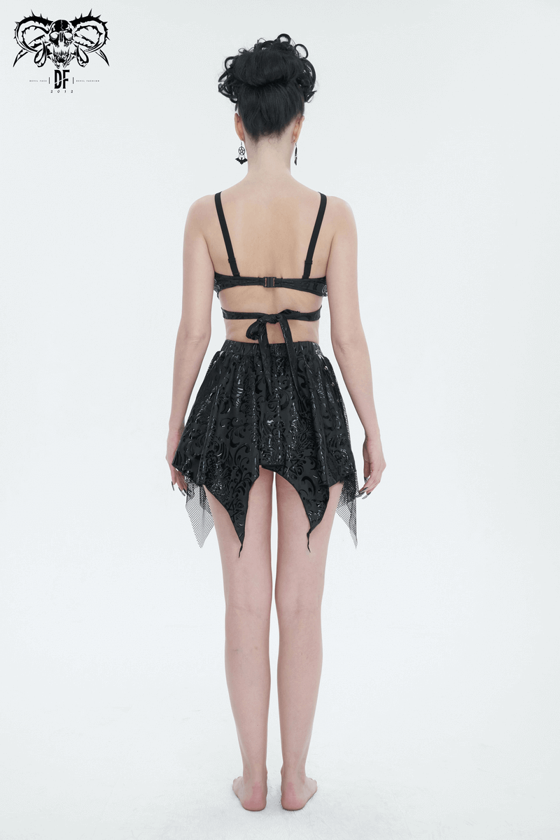 Chic Women's Swimsuit with Skirt and Star-Shaped Straps