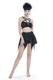 Chic Women's Swimsuit with Skirt and Star-Shaped Straps