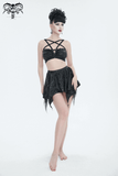 Chic Women's Swimsuit with Skirt and Star-Shaped Straps