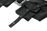 Cropped Top with Buckled Straps and Metal Accents