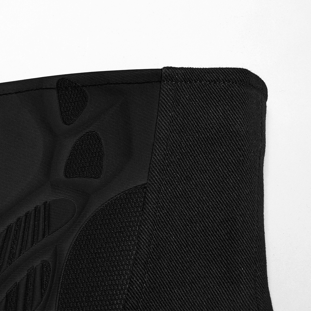Cyberpunk Black Waist Corset with Stylish Lace-Up Detail