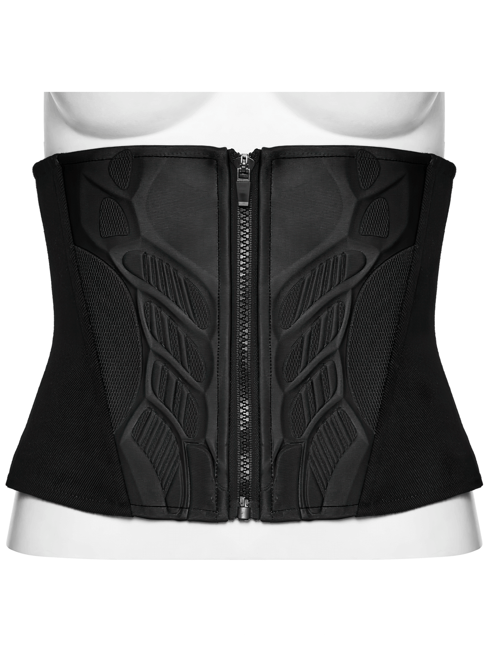 Cyberpunk Black Waist Corset with Stylish Lace-Up Detail