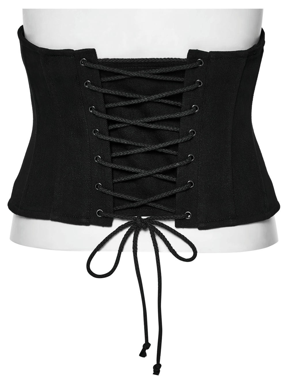 Cyberpunk Black Waist Corset with Stylish Lace-Up Detail