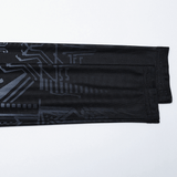 Cyberpunk Futuristic Mesh Long-Sleeve Top with Skull Design