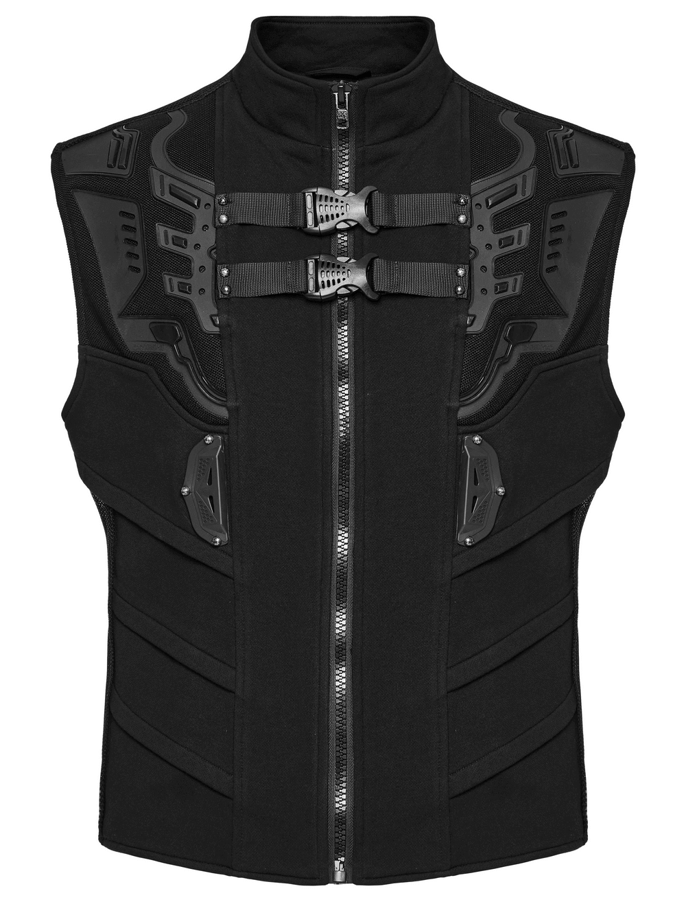 Cyberpunk-Inspired Vest with Futuristic Rubber Armor Accents