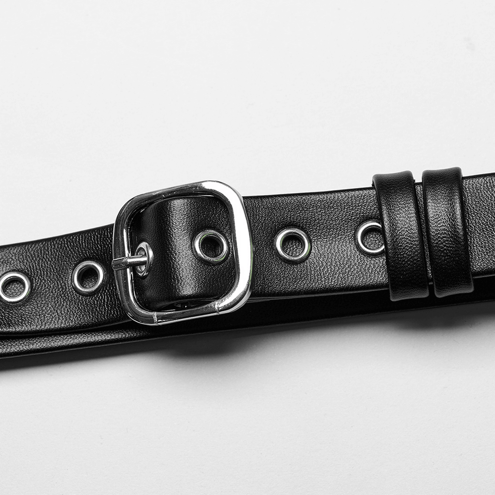 Daring PU Leather Body Harness with Choker for Women
