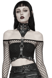 Daring PU Leather Body Harness with Choker for Women