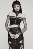 Daring PU Leather Body Harness with Choker for Women