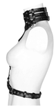 Daring PU Leather Body Harness with Choker for Women