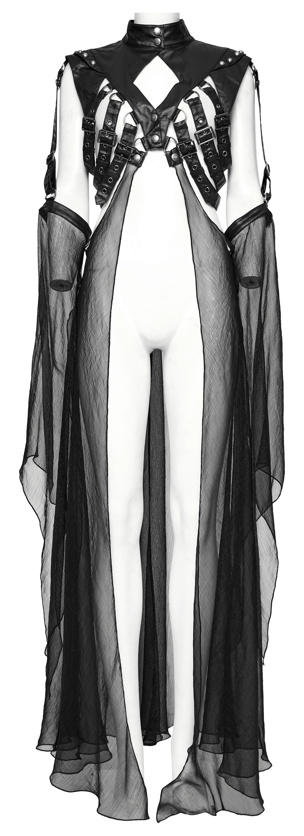 Daring Punk Cape with Adjustable Straps and Sleeves