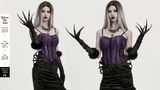 Dark Fluffy Gothic Gloves with Demon Claws and Edgy Cuffs