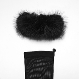 Dark Fluffy Gothic Gloves with Demon Claws and Edgy Cuffs