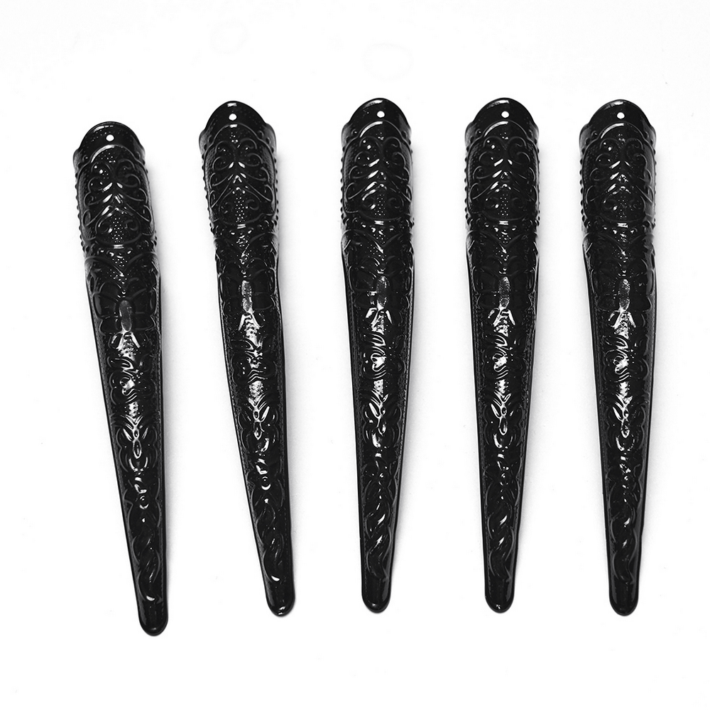 Dark Fluffy Gothic Gloves with Demon Claws and Edgy Cuffs