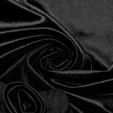 Dark Gothic Velvet Dress with Lace Trim and Frills