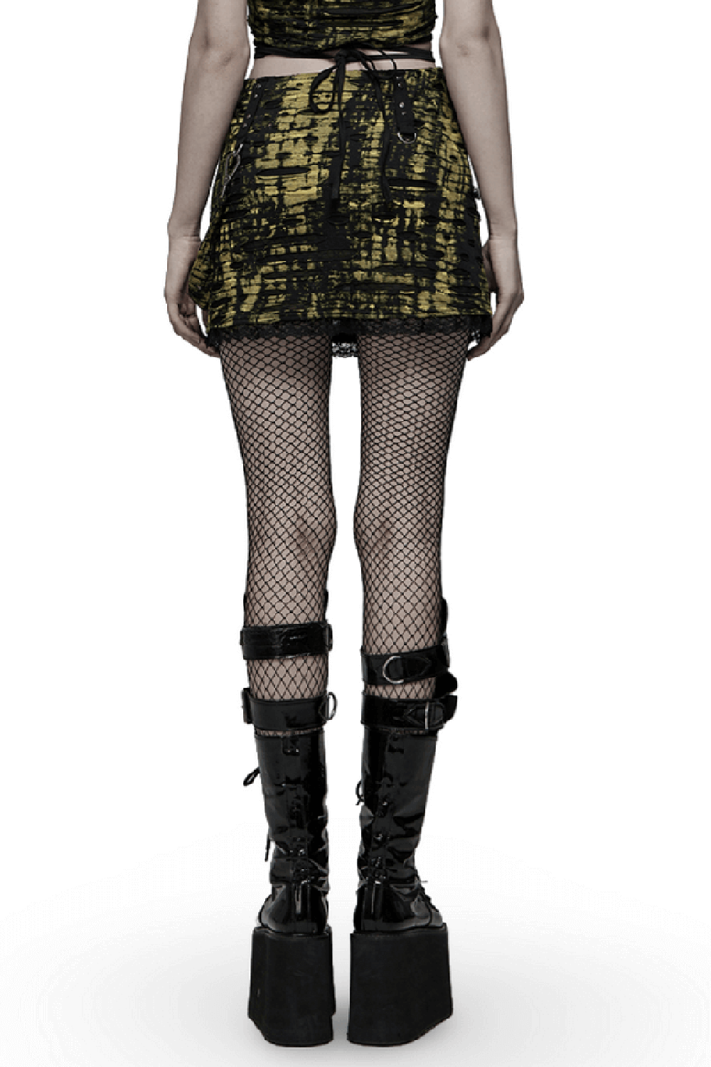 Decadent Punk Cross Broken Hole Knit Mini Skirt
