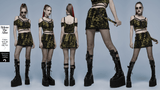 Decadent Punk Cross Broken Hole Knit Mini Skirt