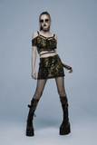 Decadent Punk Cross Broken Hole Knit Mini Skirt