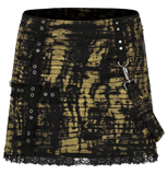 Decadent Punk Cross Broken Hole Knit Mini Skirt