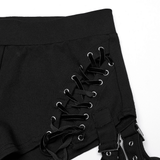 Detachable Punk Tassel Pants with Flared Legs and Drawstring